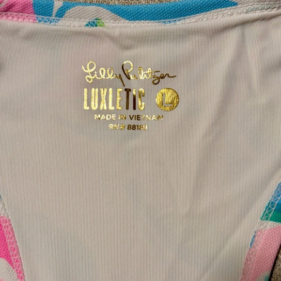 Lilly Pulitzer Luxletic Sleeveless Ruffle Hem Dress Size L RN 88189 - Picture 3 of 3